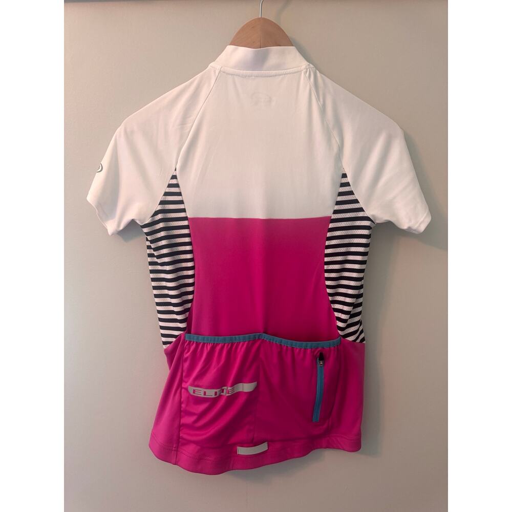 Performance Bicycle Elite Women's Cycling Jersey Small Pink White Full Zip Bike - Picture 3 of 7